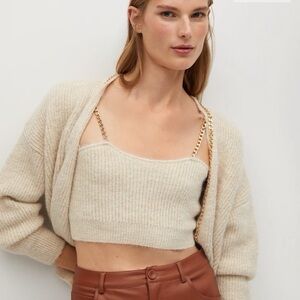 MANGO Chain Detail Tank Top &
Cardigan Set